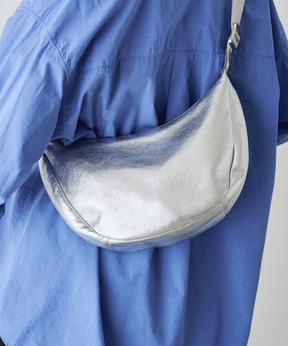 russet ソフトレザーラウンドショルダーバッグ【シルバー】(CE-1470-WEB) 