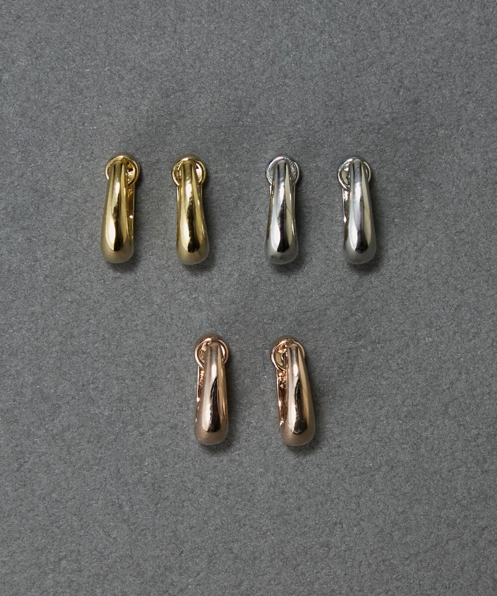 Phoebe 〈金属アレルギー対応〉スキニードロップフープワンタッチピアス　ゴールド/ニッケルフリー 