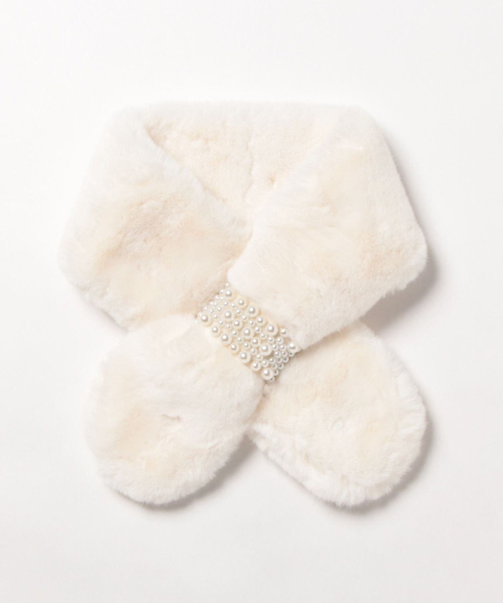 UNBILLION カシュネ cache nez / フェイクファーパールベルト付マフラー 