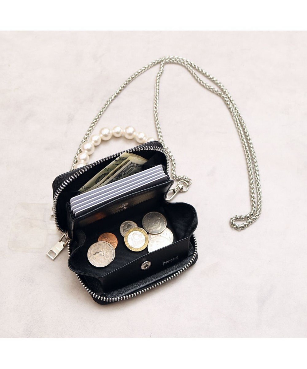 UNBILLION VERYコラボ ペルケ perche / 牛革パールハンドルジャバラウォレット 