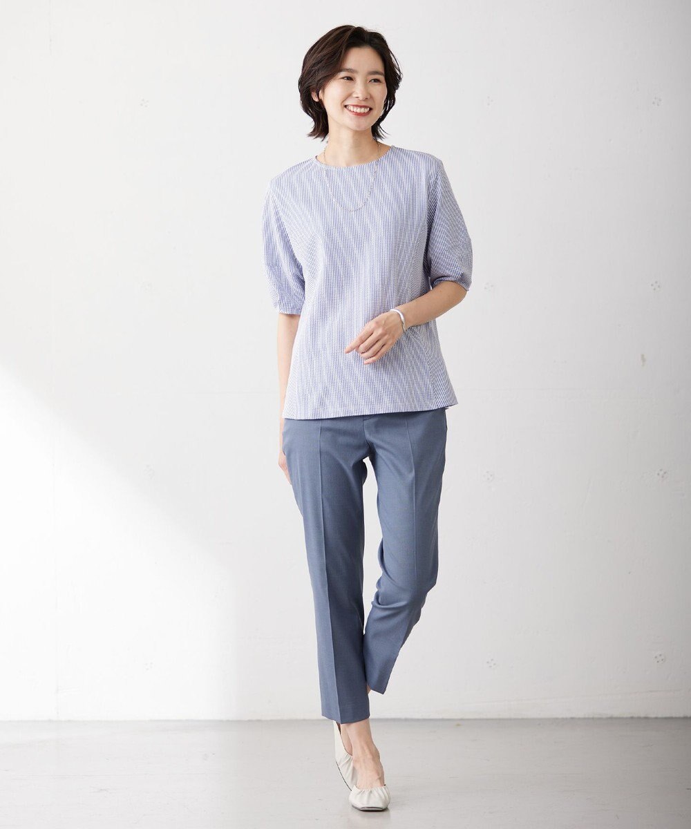 J.PRESS LADIES L 【WEB限定カラーあり・セットアップ対応・洗える・撥水・防汚】コットンFITTYシャーク テーパード パンツ 