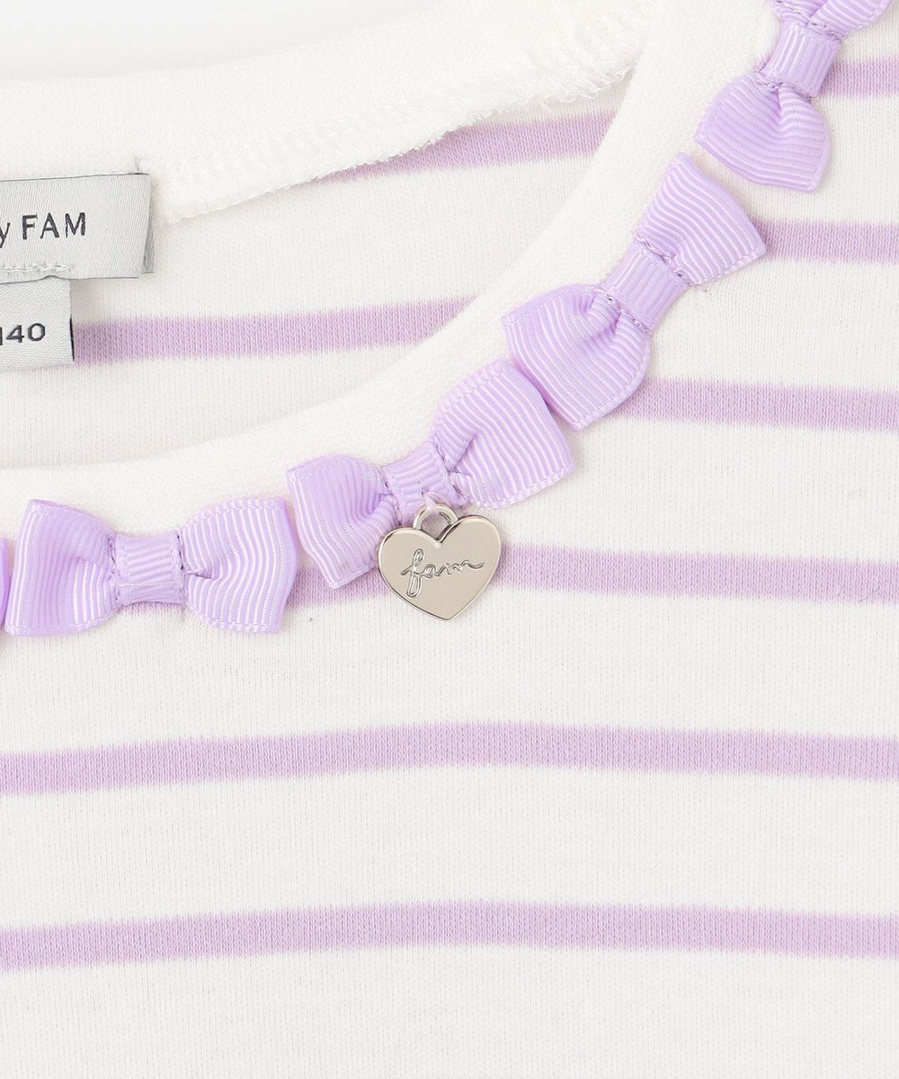 ANY KIDS リボン×ボーダー長袖Tシャツ 