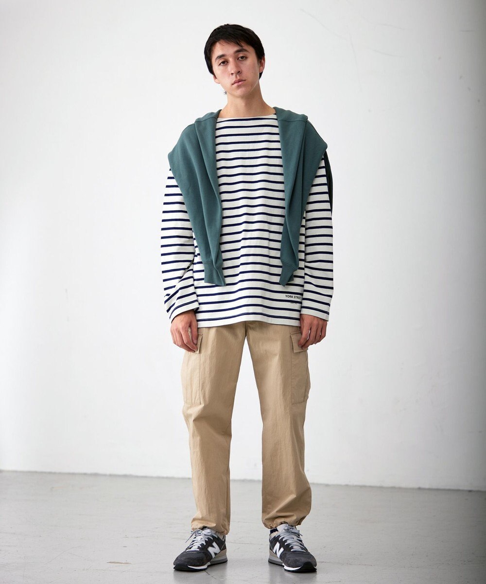 J.PRESS YORK STREET 【UNISEX】インディゴボーダーロングTシャツ 