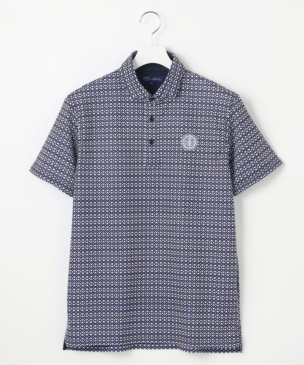 23区GOLF 【MEN】モノグラム柄  半袖ポロシャツ 