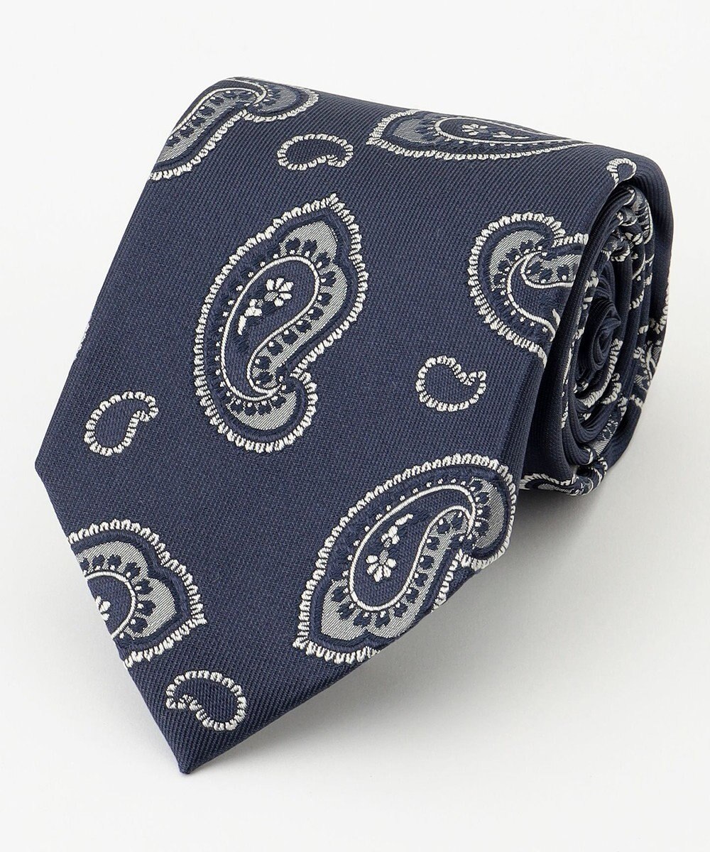 JOSEPH ABBOUD 【日本製】ネイビーペイズリー ネクタイ 