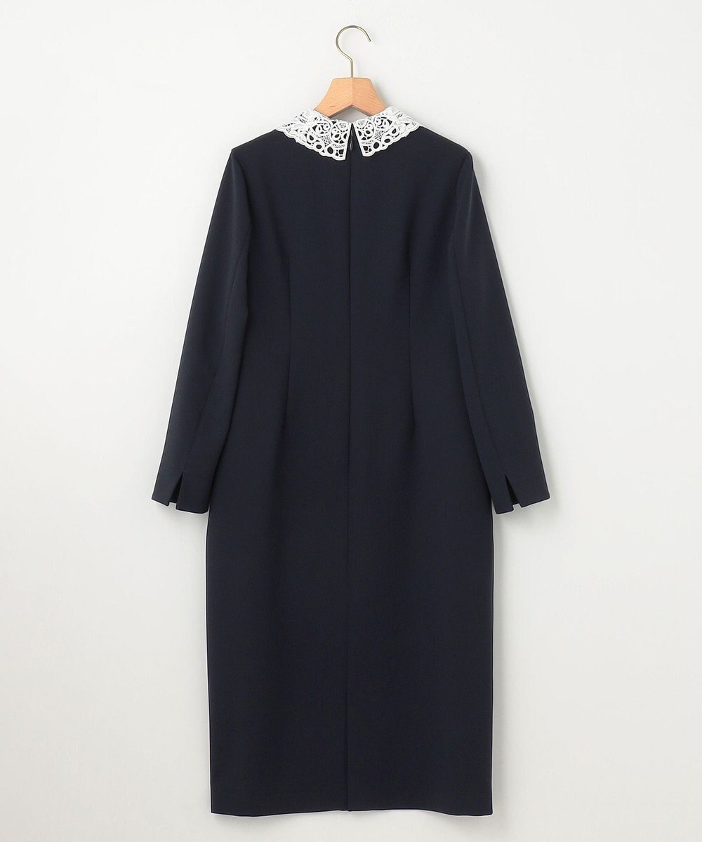 組曲 L 【KUMIKYOKU NAVY】コンフォータブルドレープ レース襟ワンピース 
