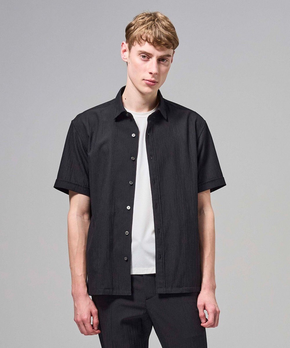 JOSEPH HOMME 【新型】トリコサッカーストレッチ　 レギュラーカラー半袖シャツ 