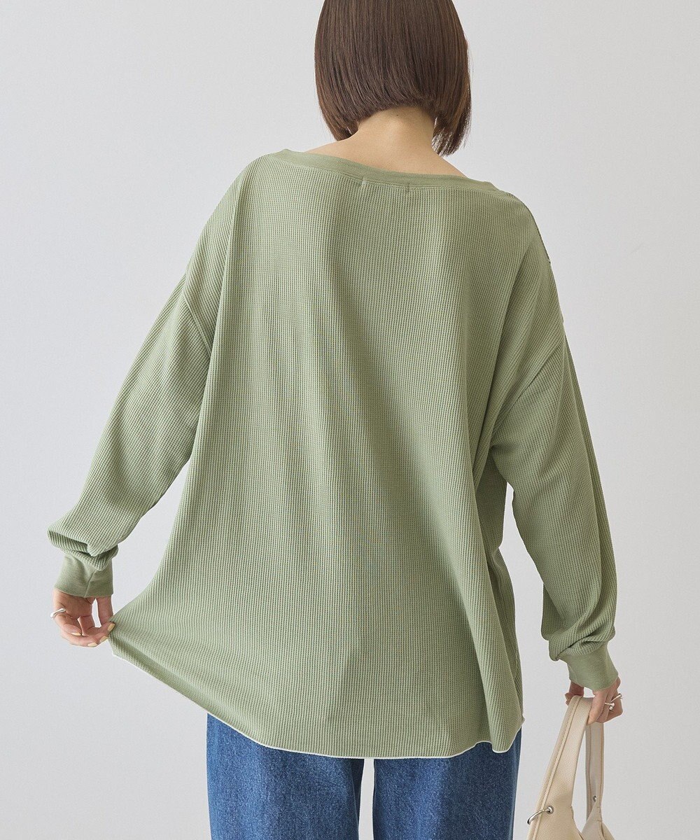 AMERICAN HOLIC 【選べる丈】ヘンリーネックワッフルメロープルオーバー 