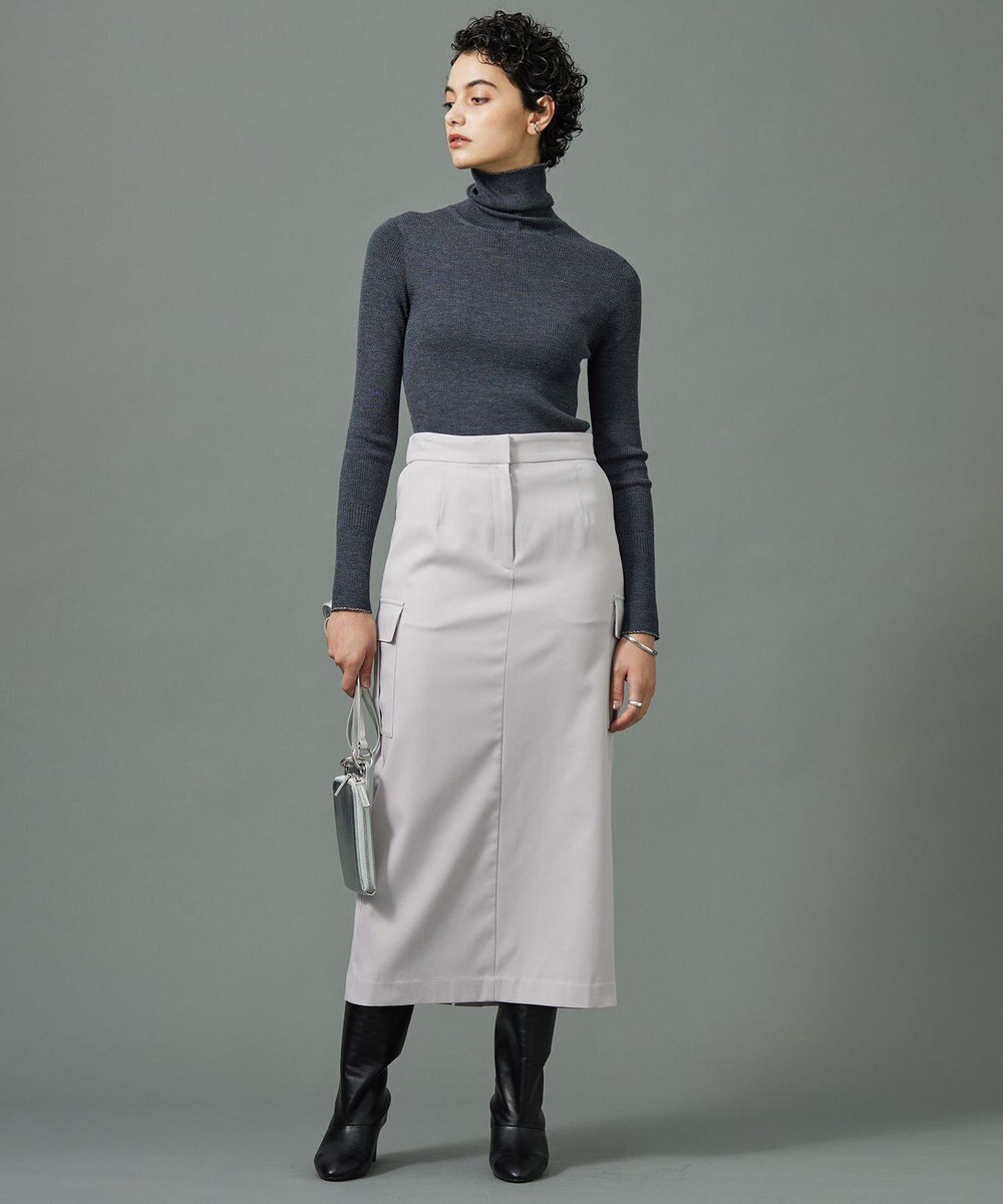 ICB L 【洗える】ウォームサテン カーゴスカート 