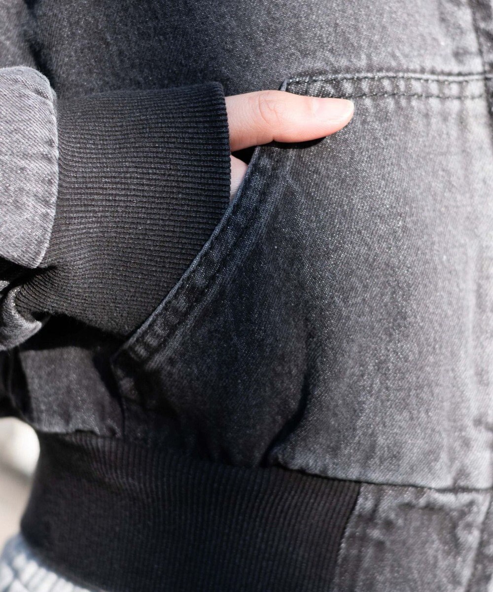 WEGO ヴィンテージウォッシュショートフードブルゾン 