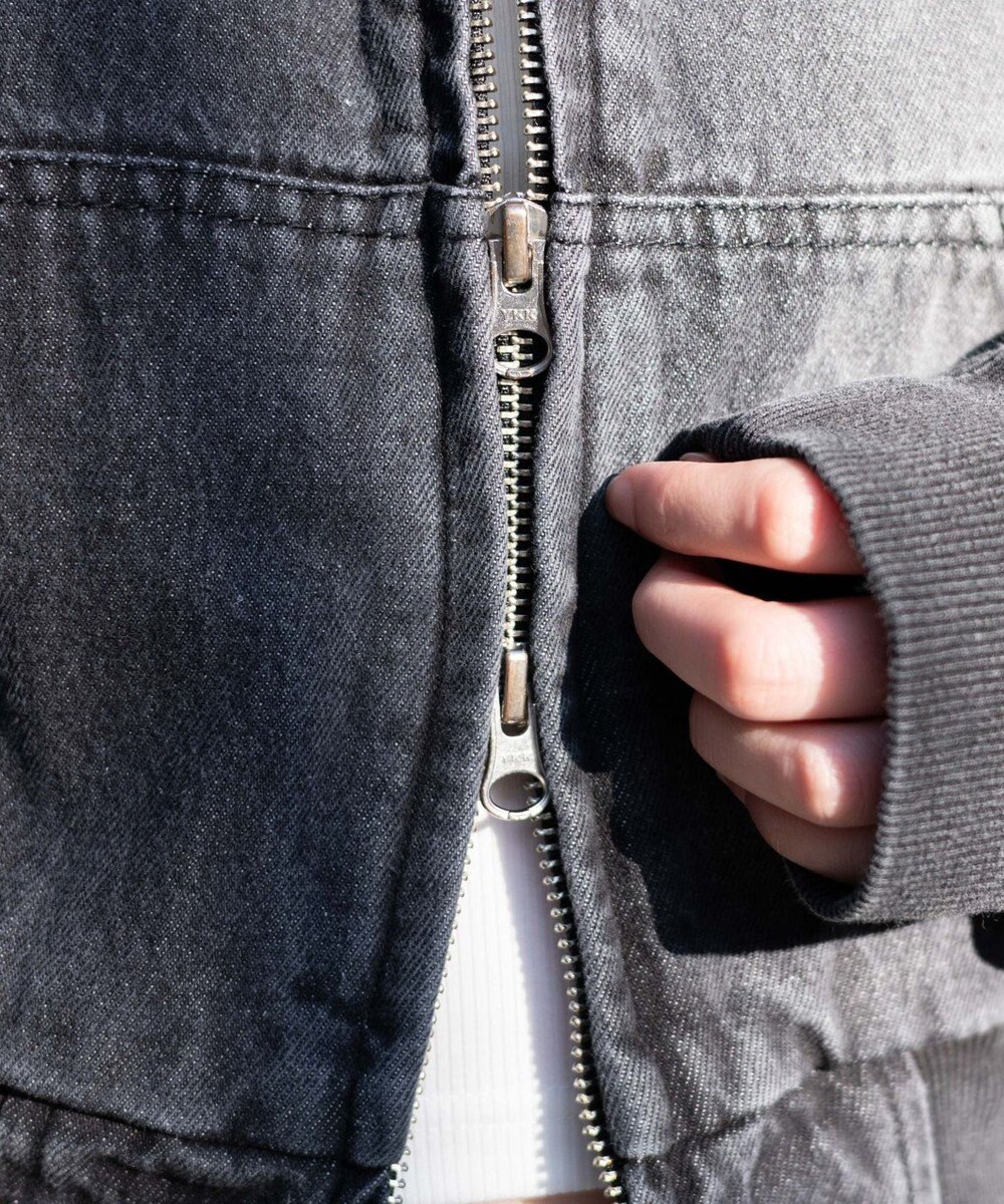 WEGO ヴィンテージウォッシュショートフードブルゾン 