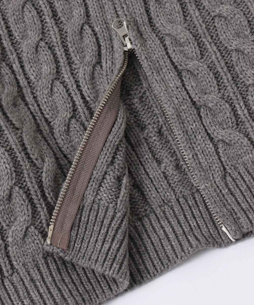 WEGO フェイクファー付きケーブルニットパーカー 
