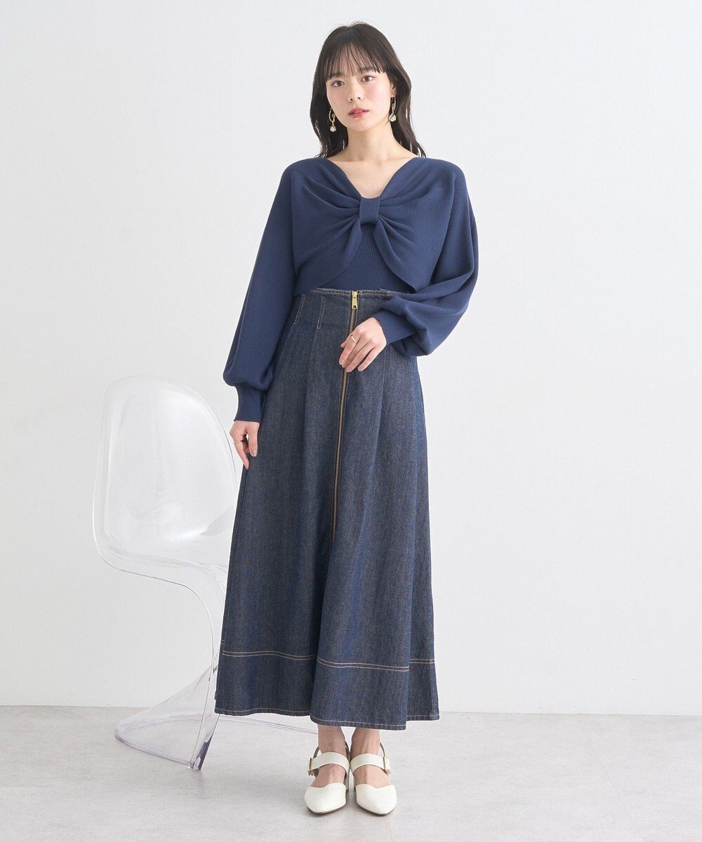 earth music&ecology フロントＺＩＰデニムスカート 