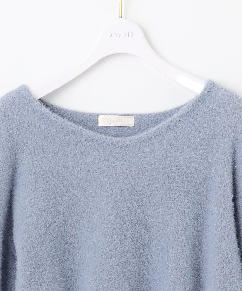 ANY SIS 【全方位 好印象】ラメフェザーニット×フラワースカート セット 