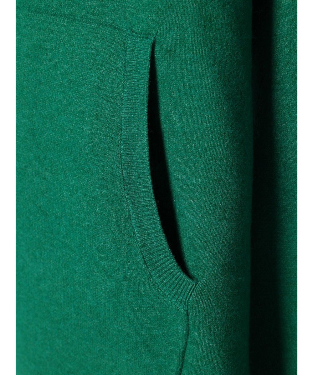 Green Parks スウェット風フード付ニットプルオーバー 