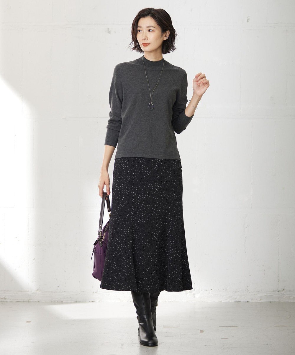 J.PRESS LADIES L 【WEB限定・洗える】フェミニッシュパウダー dots スカート 