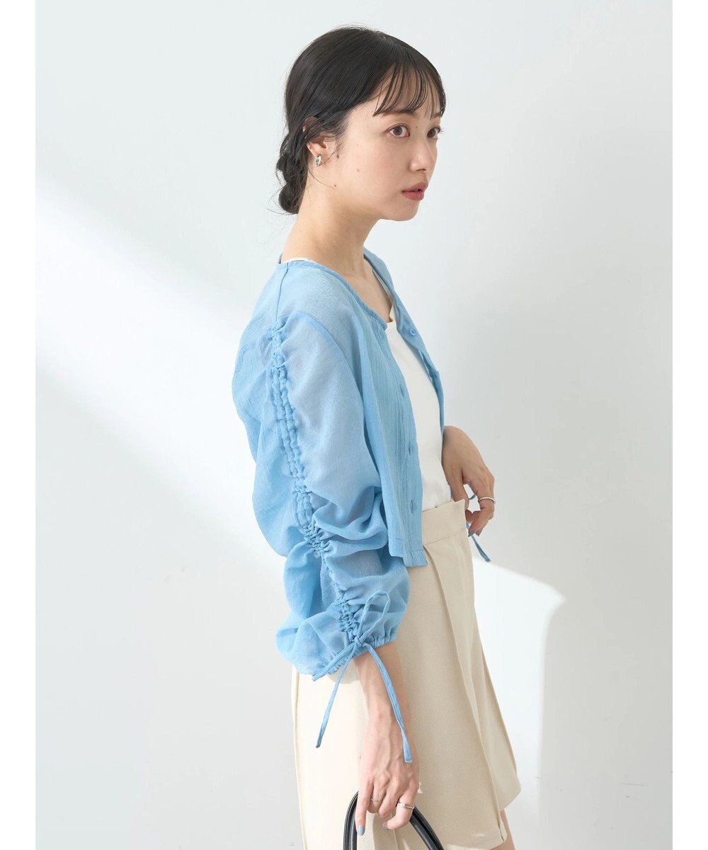 earth music&ecology キラキラシアーギャザーシャツ 