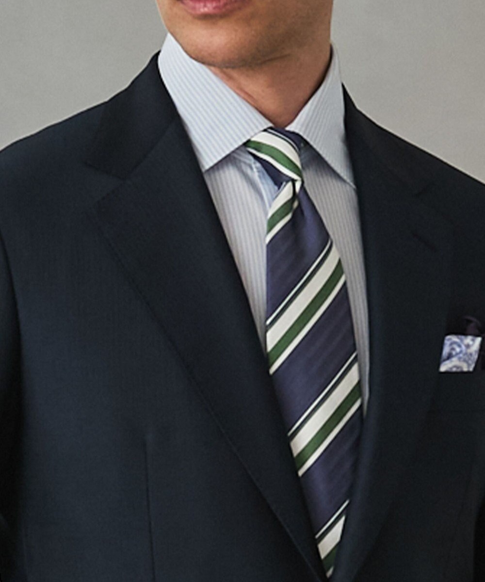 GOTAIRIKU GOTAIRIKU別注【日本製】シルク ネクタイ_レジメンタル柄 