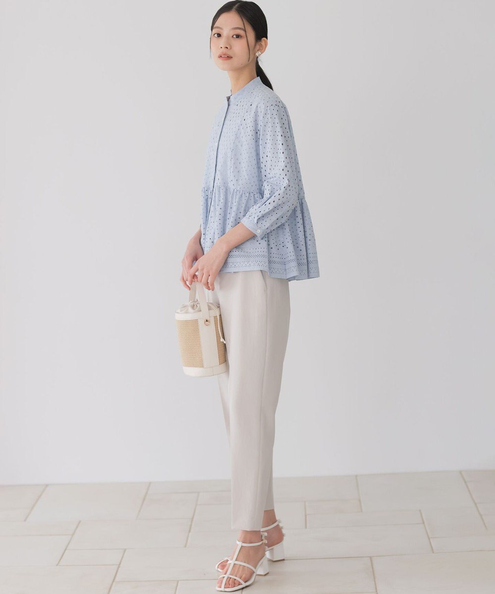 組曲 エンブロイダリーレーススタンドネック ブラウス 