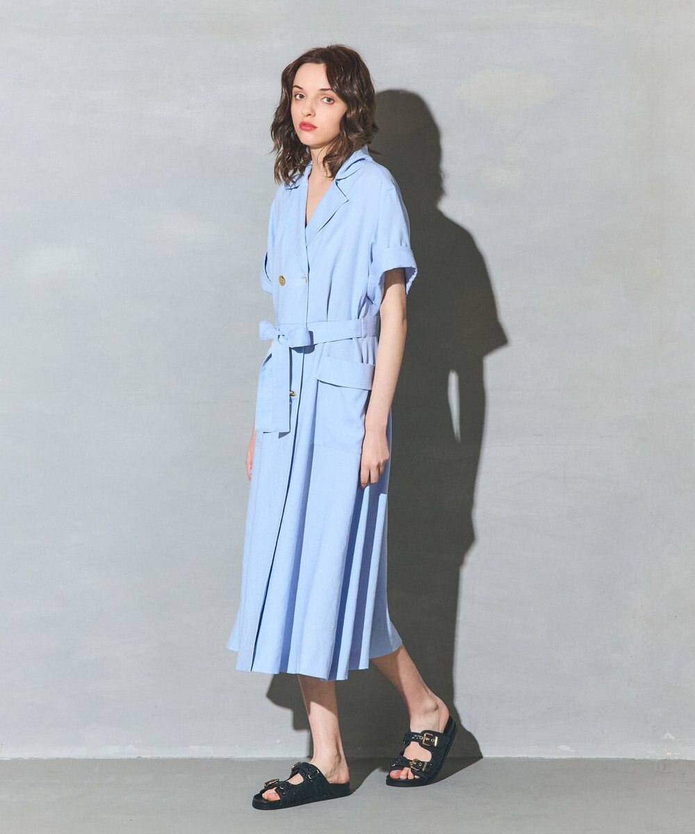 GRACE CONTINENTAL リネンタッチミリタリードレス 