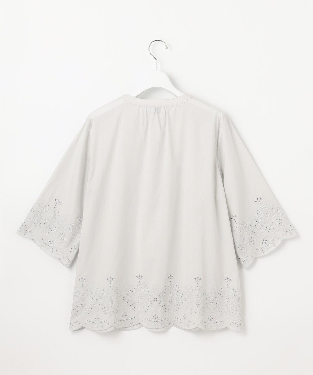 J.PRESS LADIES 【洗える】セルロースライト刺繍 ピンタック ブラウス 