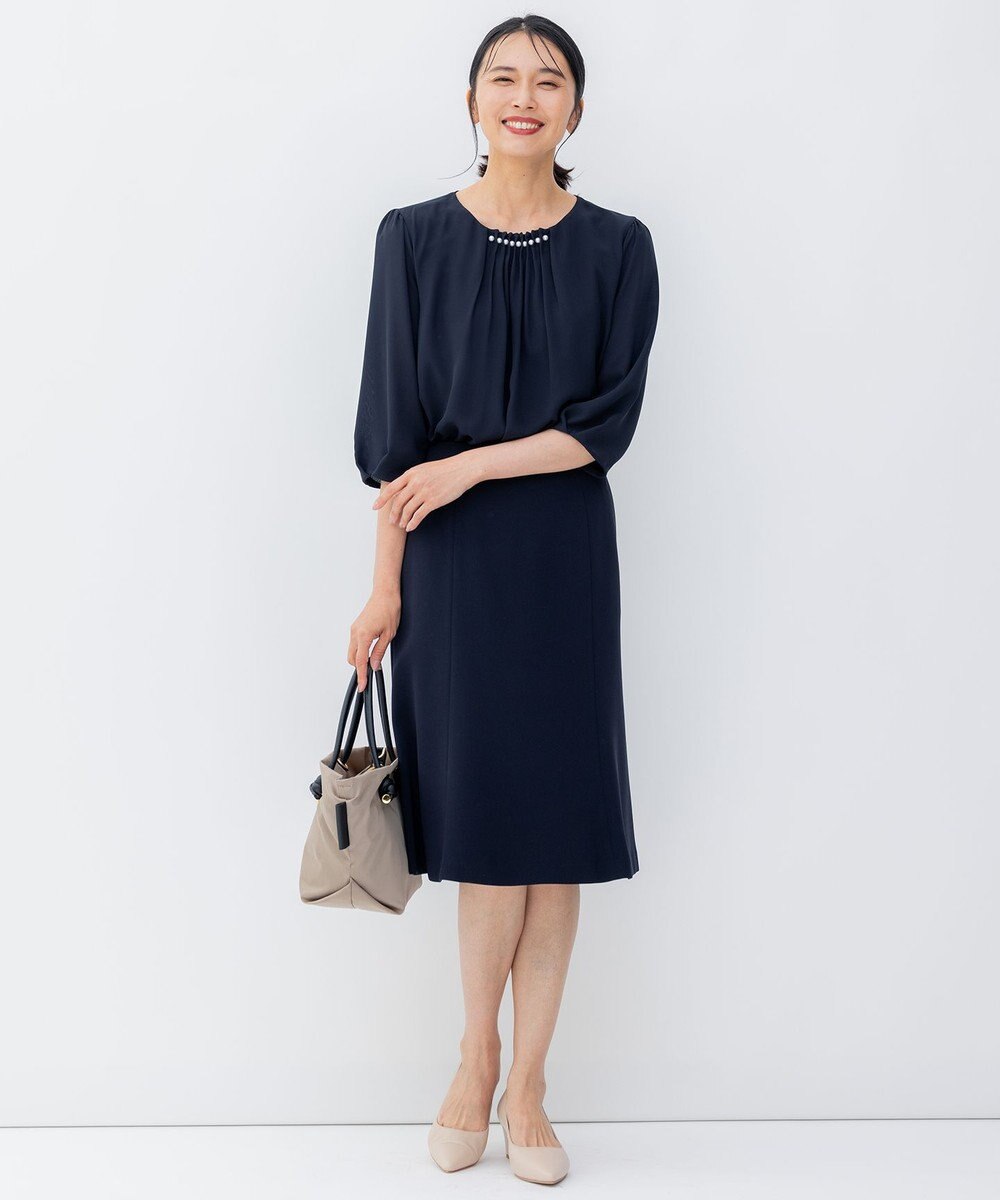 23区 【洗える】エアリーコンビジャージー パールモチーフ カットソー 