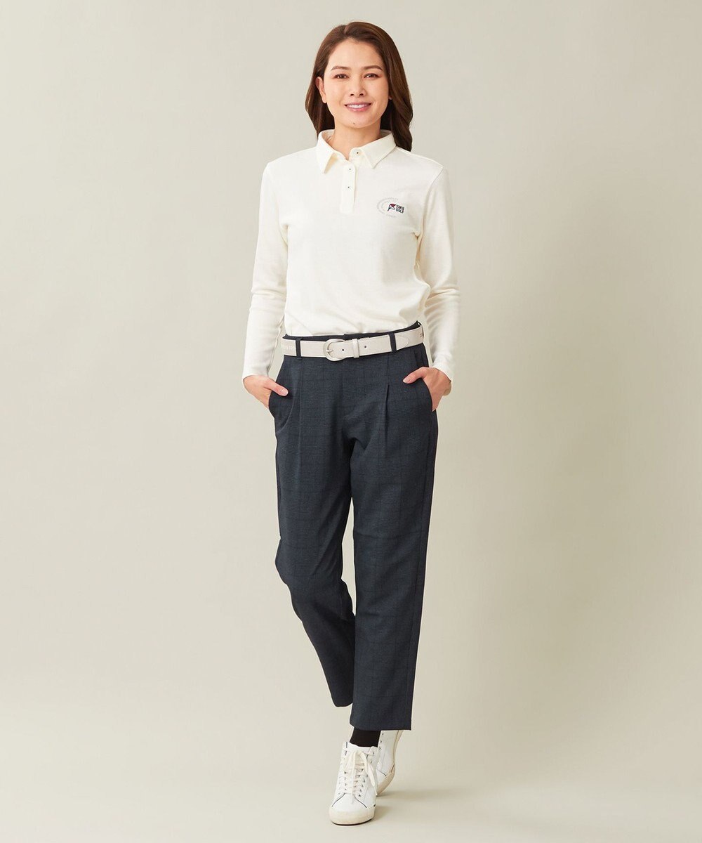 23区GOLF 【23Fondation/WOMEN】グレンチェック柄 テーパードパンツ 