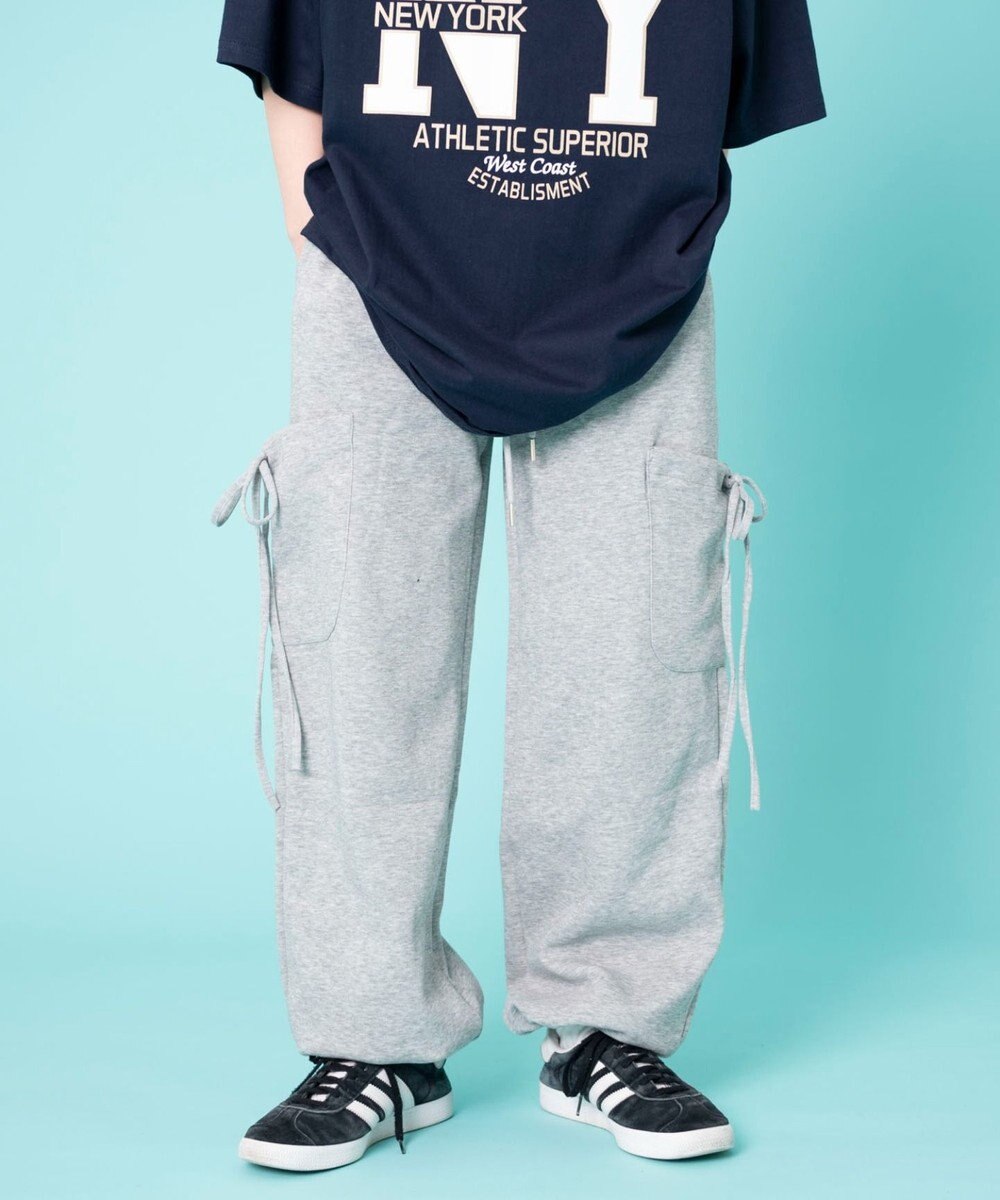 WEGO 【ウエストゴム】リボンカーゴスウェットパンツ 