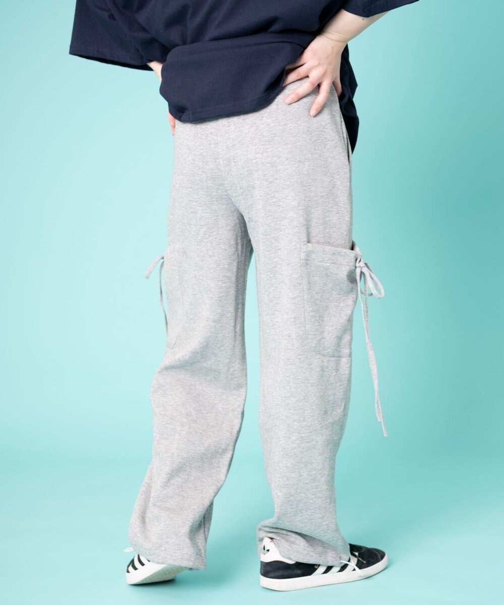 WEGO 【ウエストゴム】リボンカーゴスウェットパンツ 