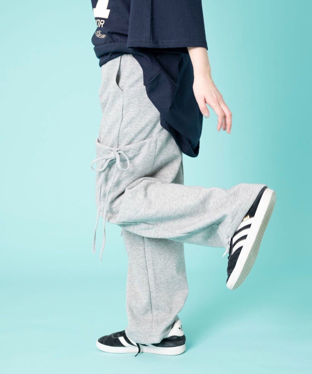 WEGO 【ウエストゴム】リボンカーゴスウェットパンツ 