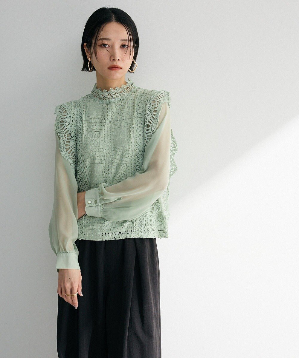 Green Parks ・Ｐｅｔｉｔ　Ｆｌｅｕｒ　イロイロレースブラウス 