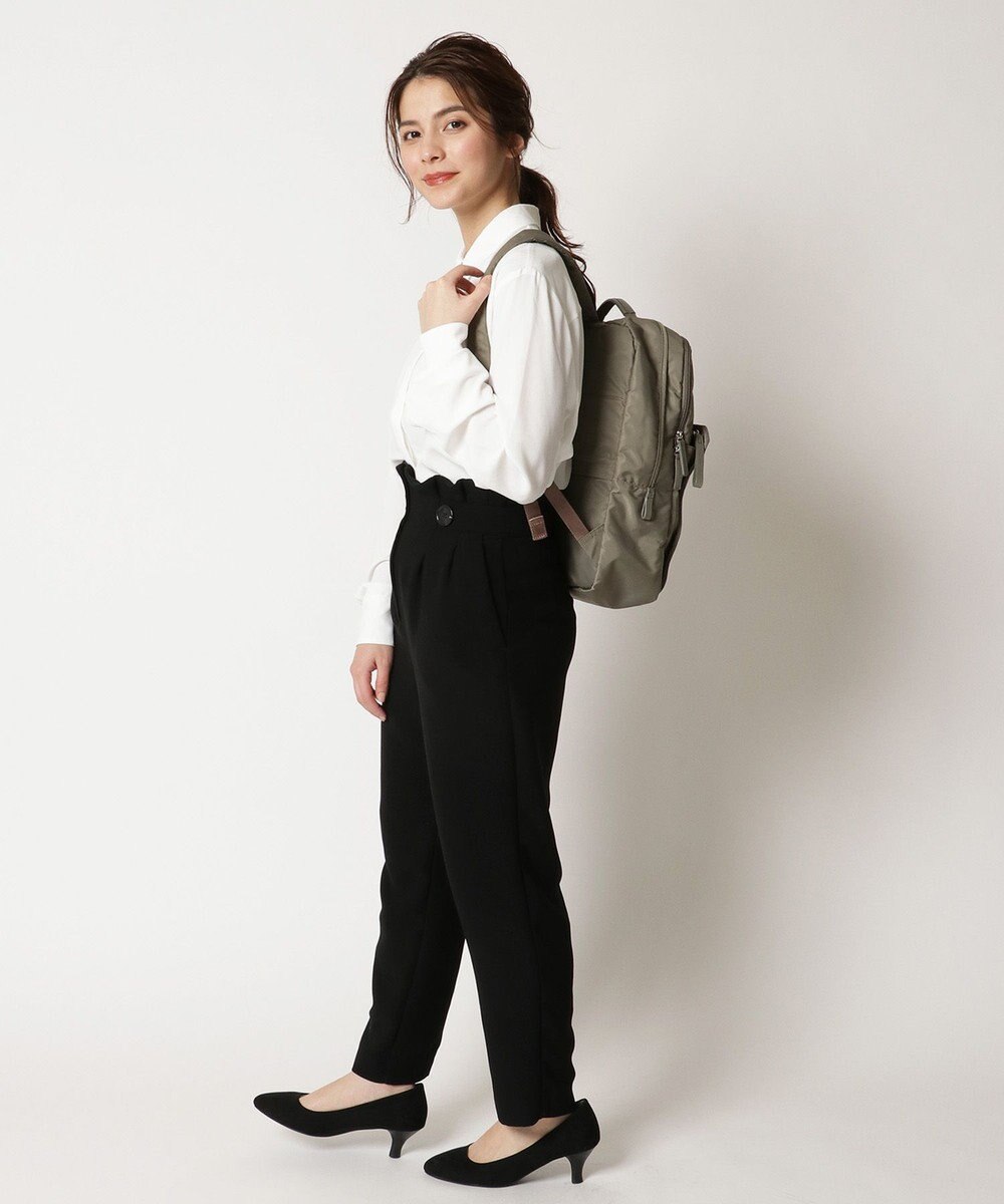 Y'SACCS ナイロン×レザー　スクエアリュックサック 