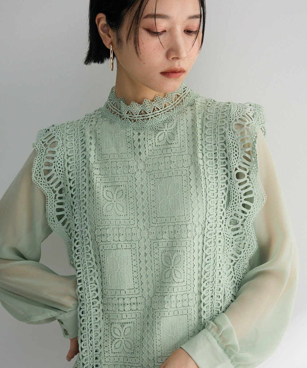 Green Parks ・Ｐｅｔｉｔ　Ｆｌｅｕｒ　イロイロレースブラウス 
