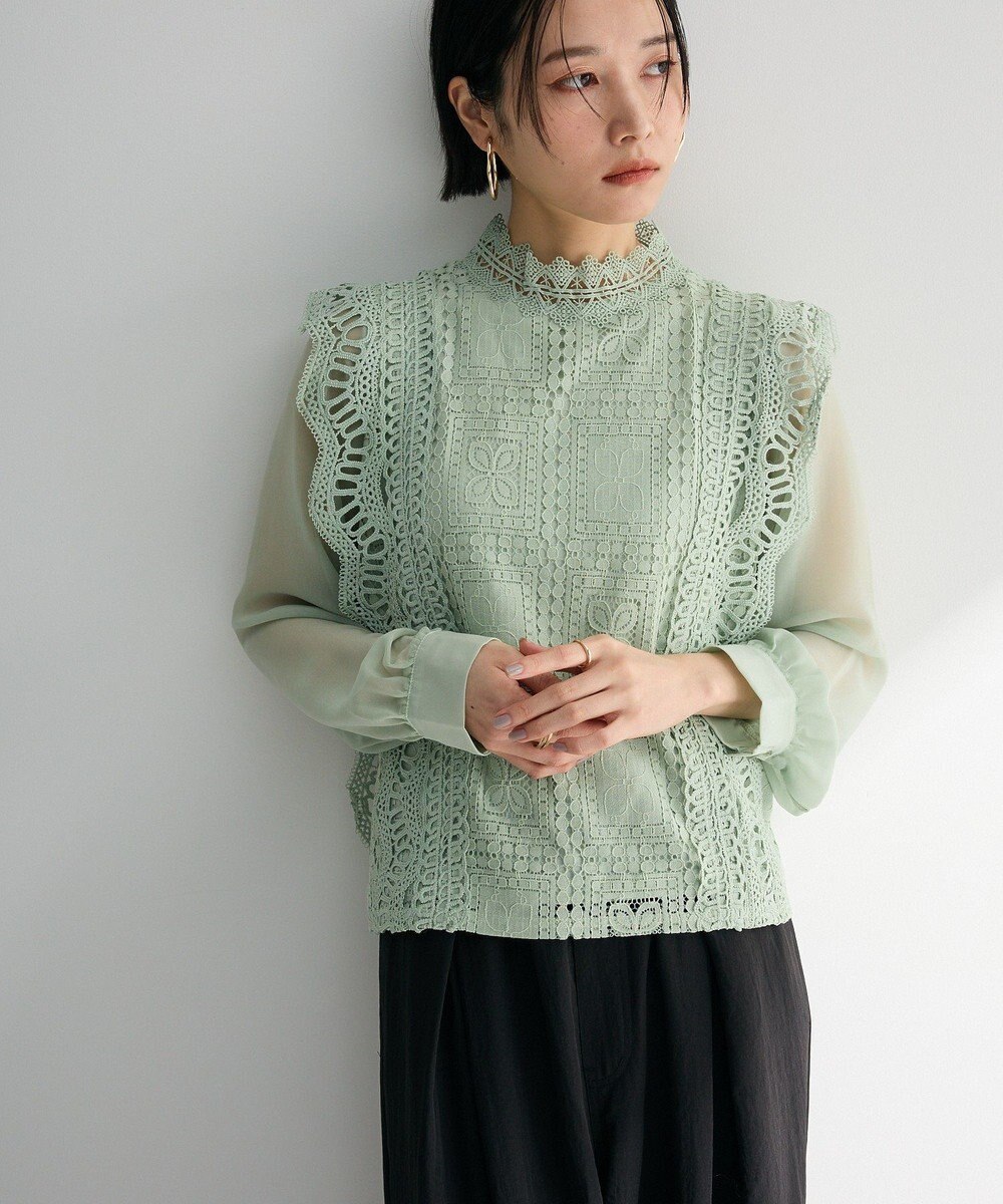 Green Parks ・Ｐｅｔｉｔ　Ｆｌｅｕｒ　イロイロレースブラウス 