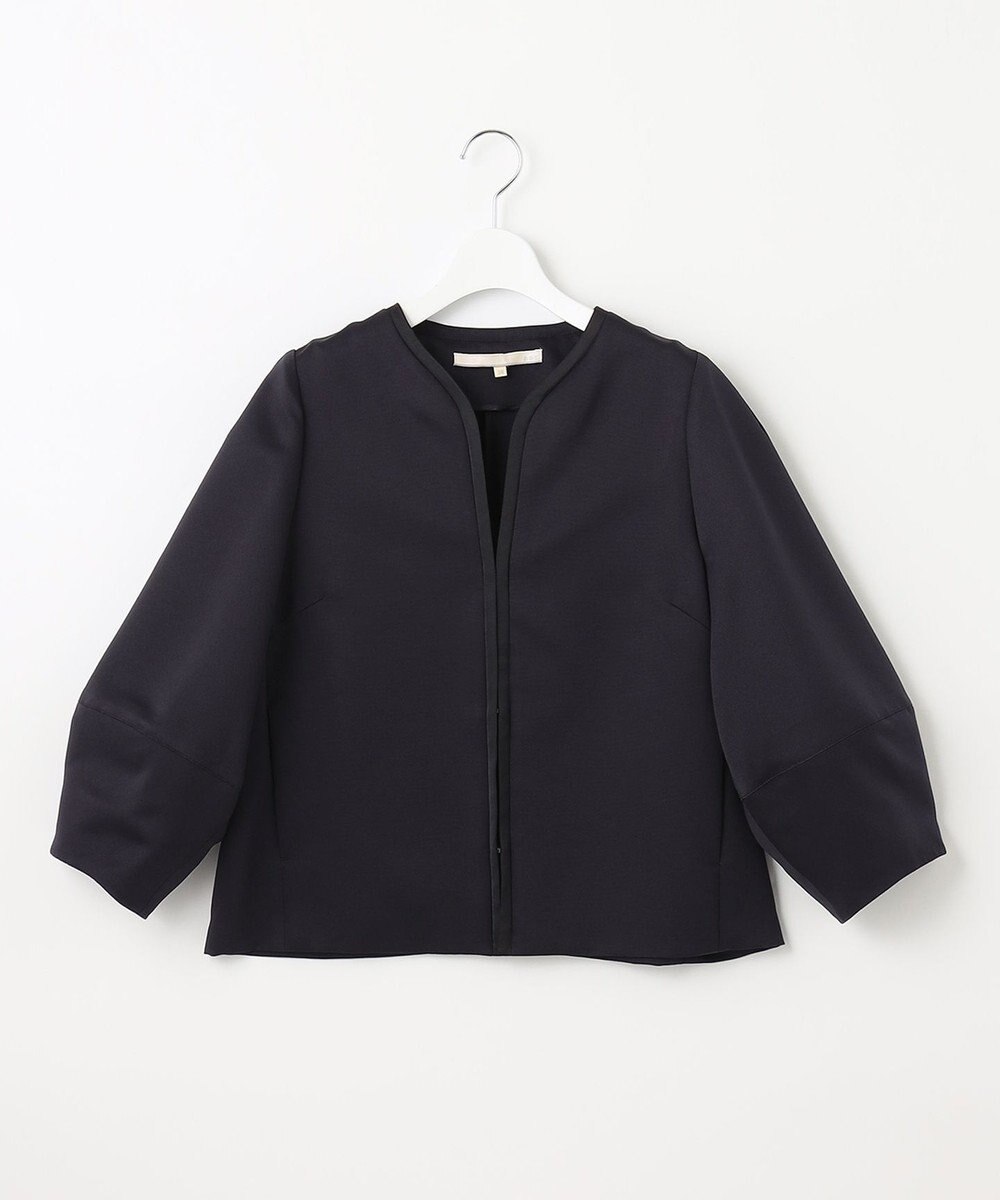 自由区 【ご好評につき追加生産・洗える】グログランノーカラー ジャケット 