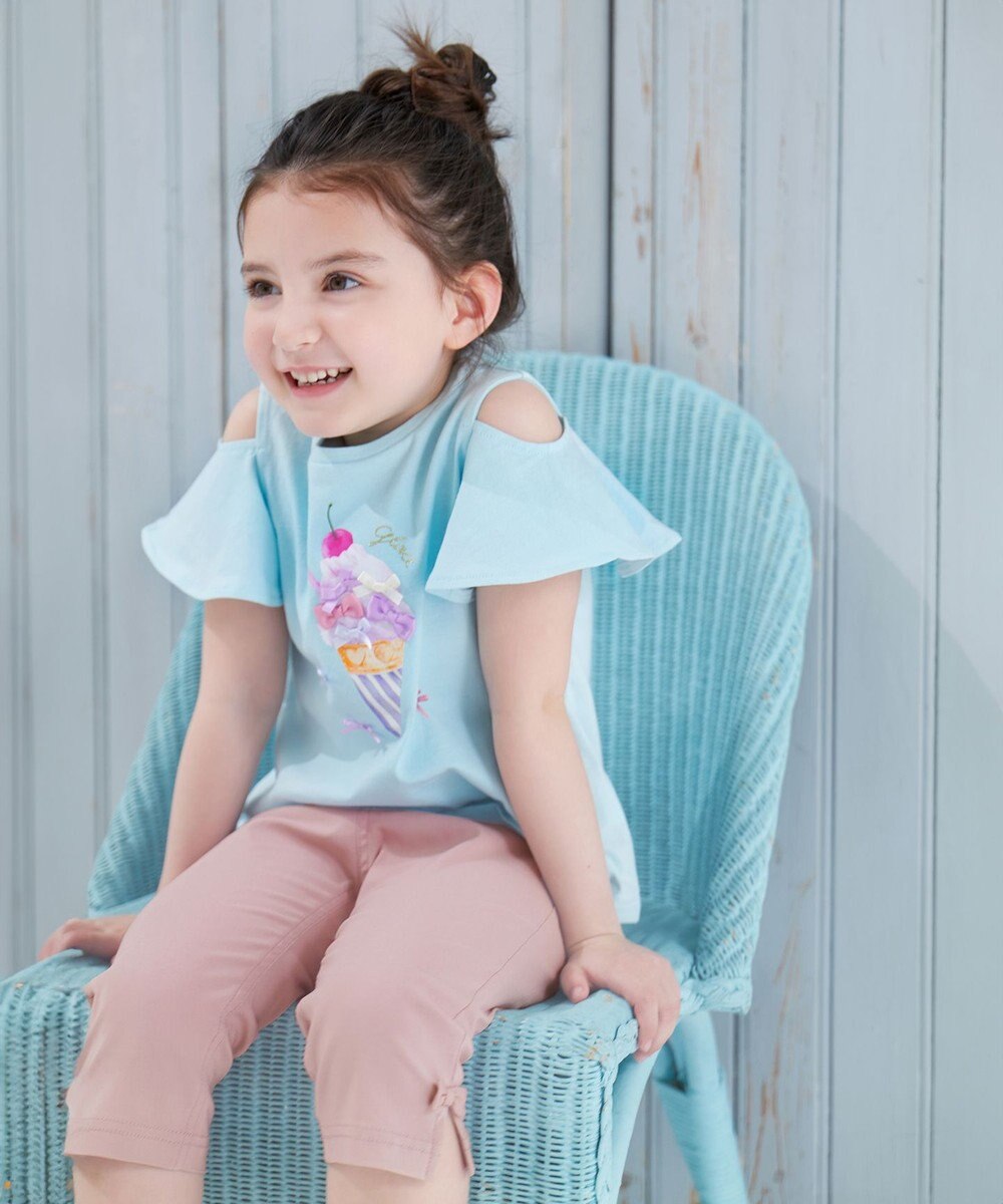 ANY KIDS 接触冷感 しろくま オフショルダー Tシャツ 