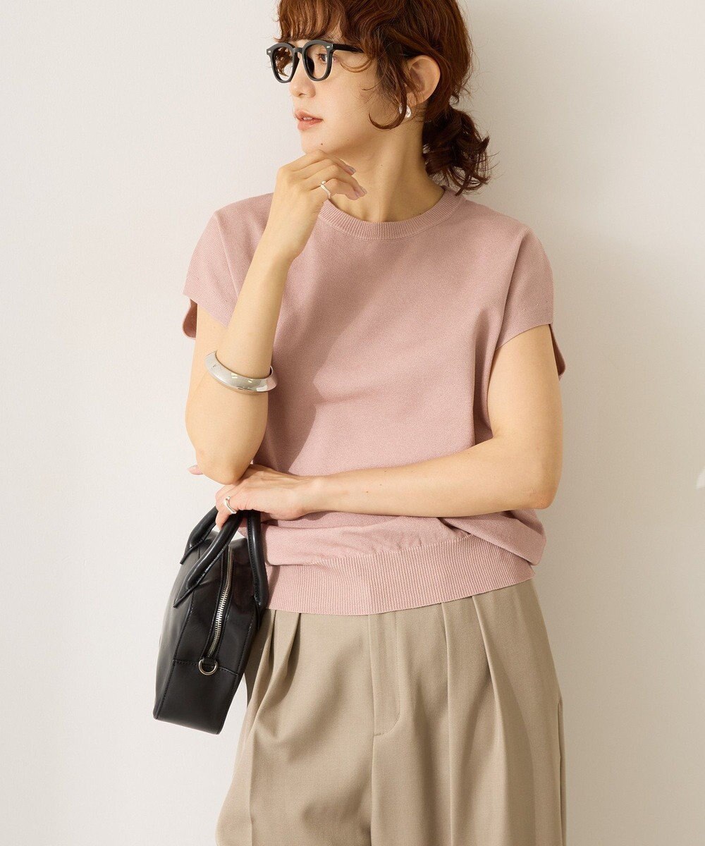 AMERICAN HOLIC 【WEB限定】接触冷感ラメフレンチスリーブニットプルオーバー 