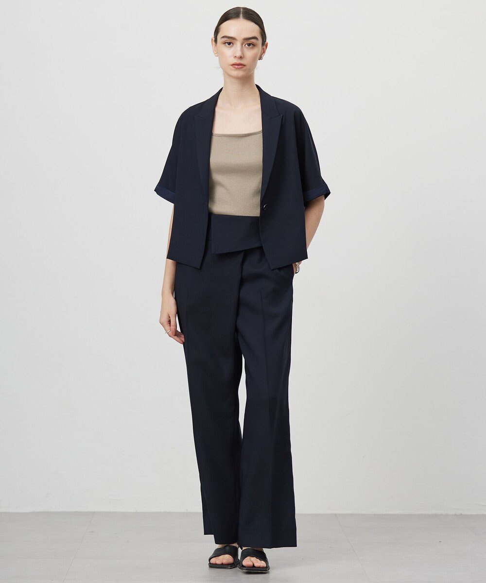 ICB 【UVケア・接触冷感・速乾・防シワ・洗える】 FluidBackSatin クロップドジャケット 