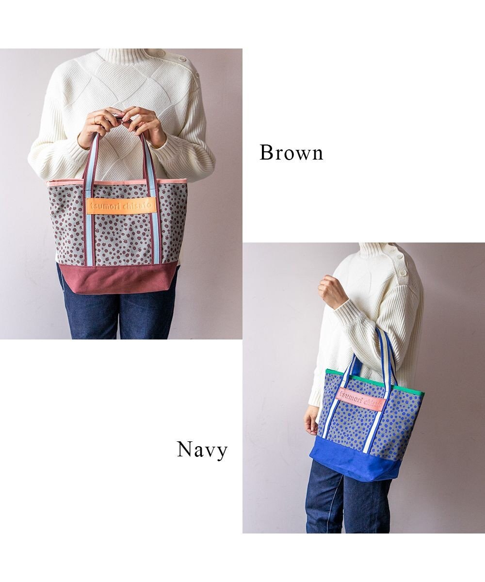 tsumori chisato CARRY コットンポルカドット ハンドバッグ Mサイズ 