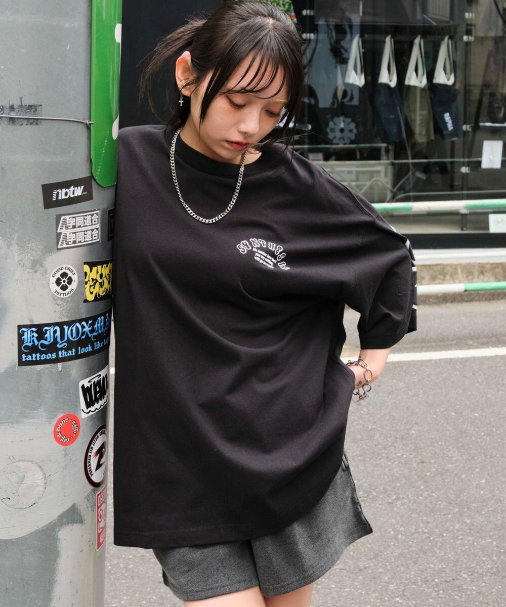 WEGO 【ユニセックス着用ITEM】アクセ付きストレートロゴT（SS） 