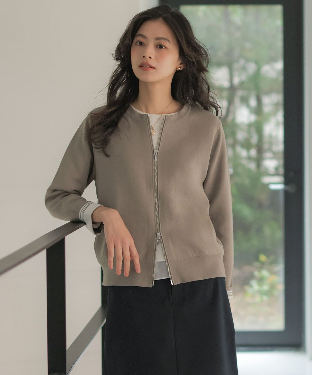 J.PRESS LADIES INTERLOCK ニット ブルゾン 
