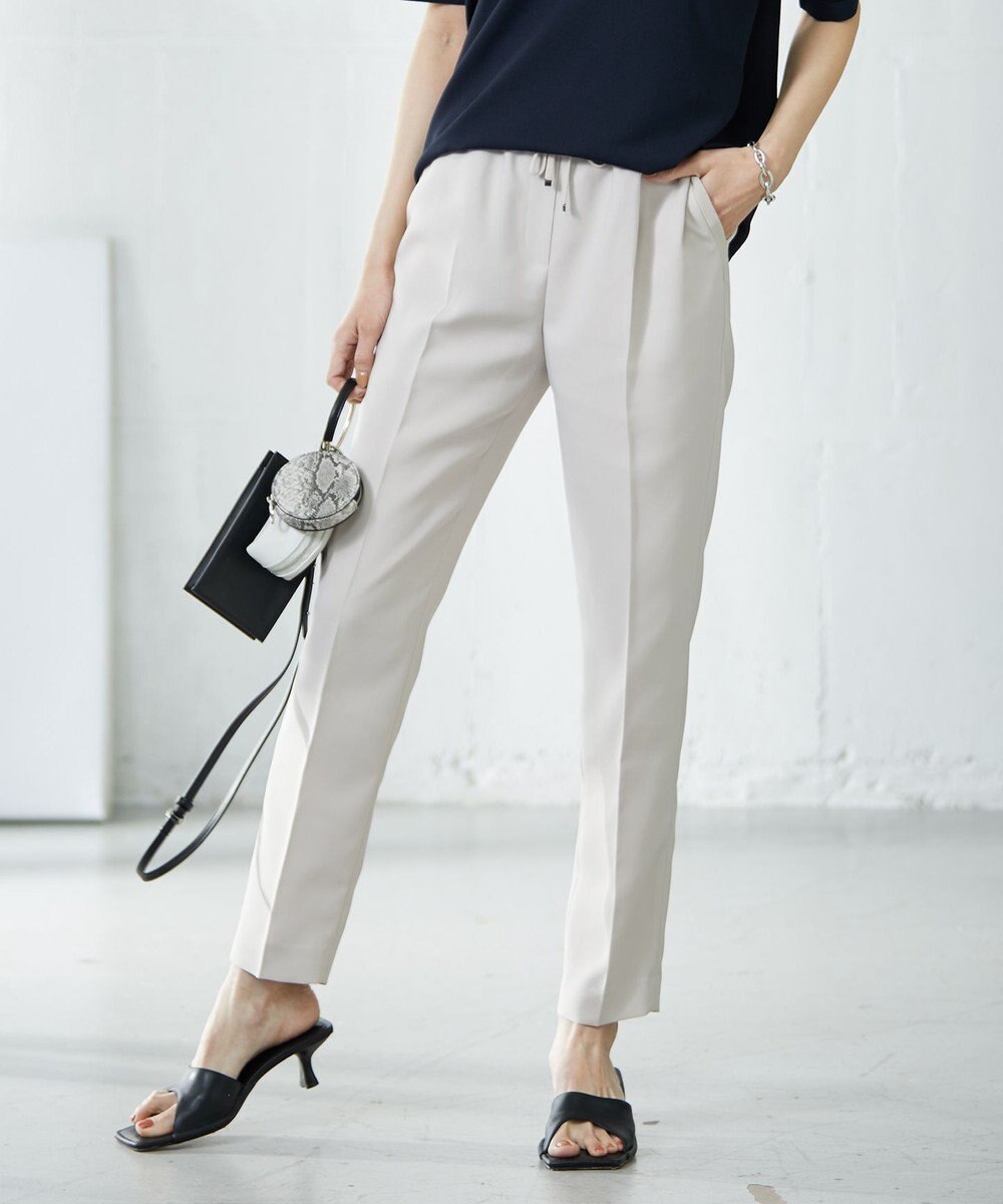 ICB L 【新色追加・洗える】 FluidBackSatin ドロストパンツ 