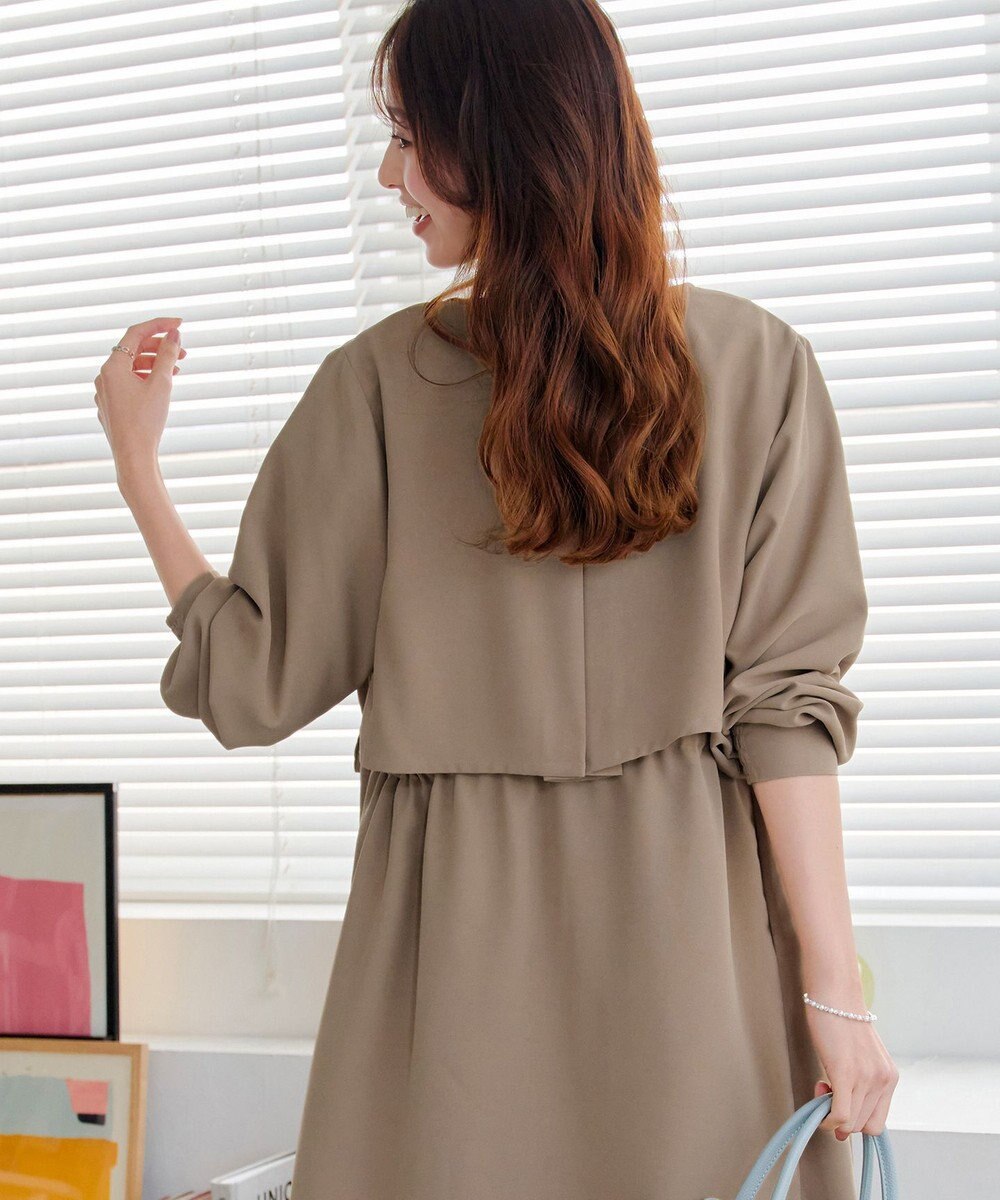 Tiaclasse 【洗える】タックヨーク着流しパフスリ－ブコート 