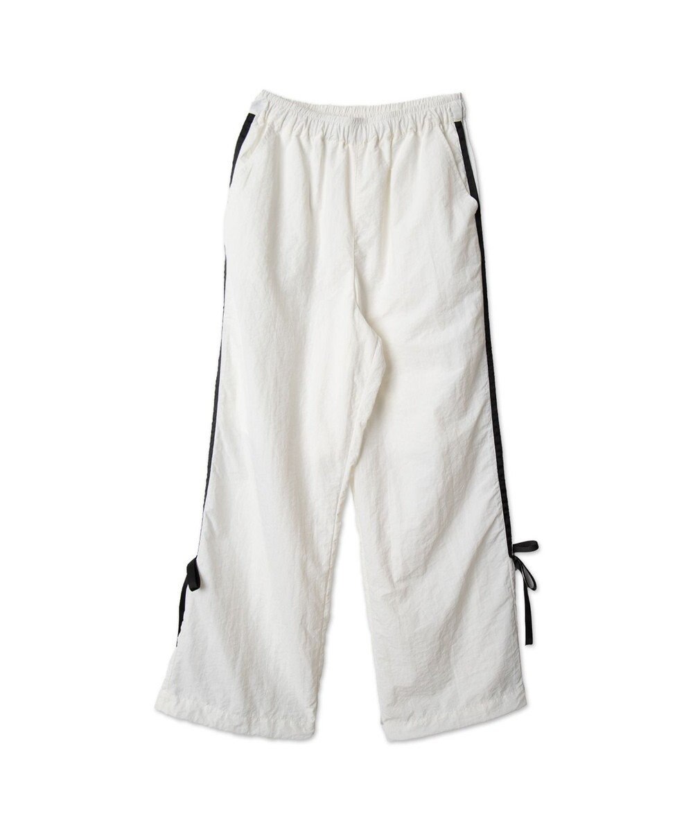 WEGO 【ウエストゴム】ラインリボンデザインナイロンバンツ 