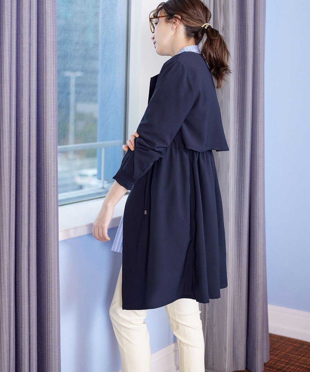 Tiaclasse 【洗える】タックヨーク着流しパフスリ－ブコート 