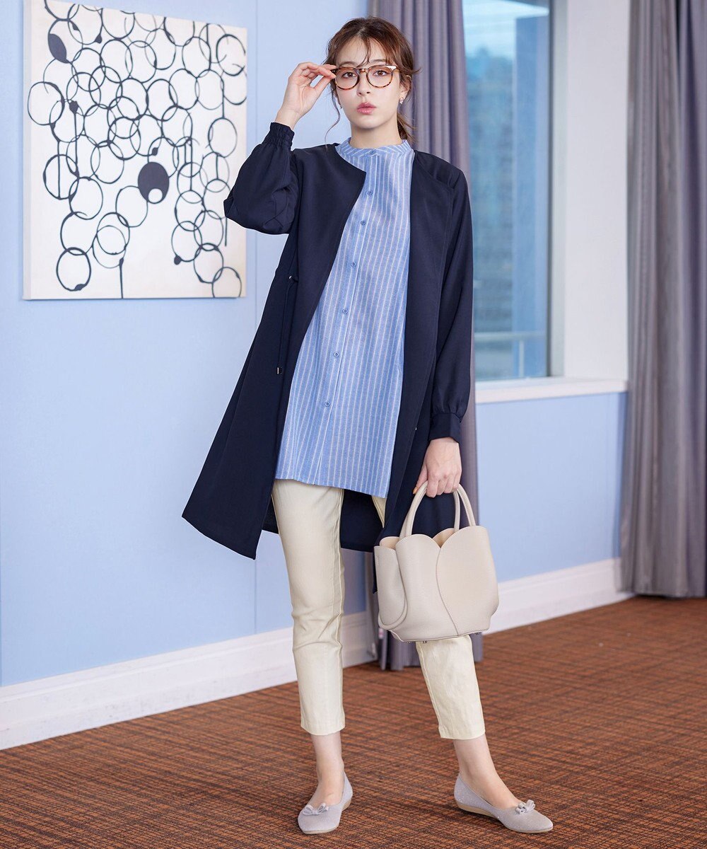 Tiaclasse 【洗える】タックヨーク着流しパフスリ－ブコート 