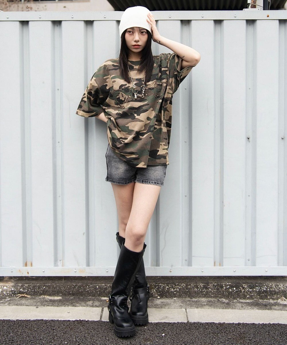 WEGO 【ユニセックス着用ITEM/MLサイズ展開】ブリーチダメージアップリケT（SS） 