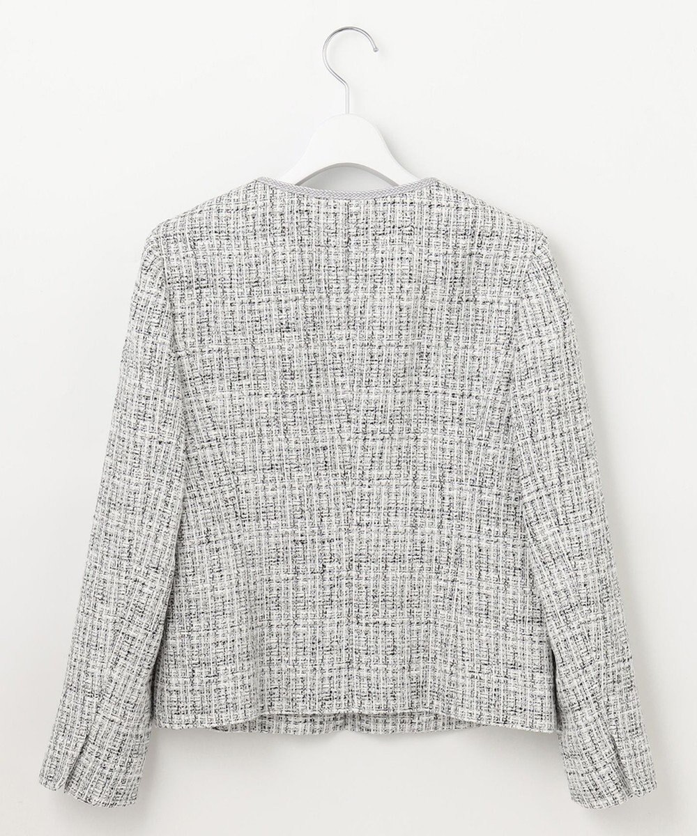 J.PRESS LADIES 【セットアップ対応】ファンシーツイード ノーカラー ジャケット 