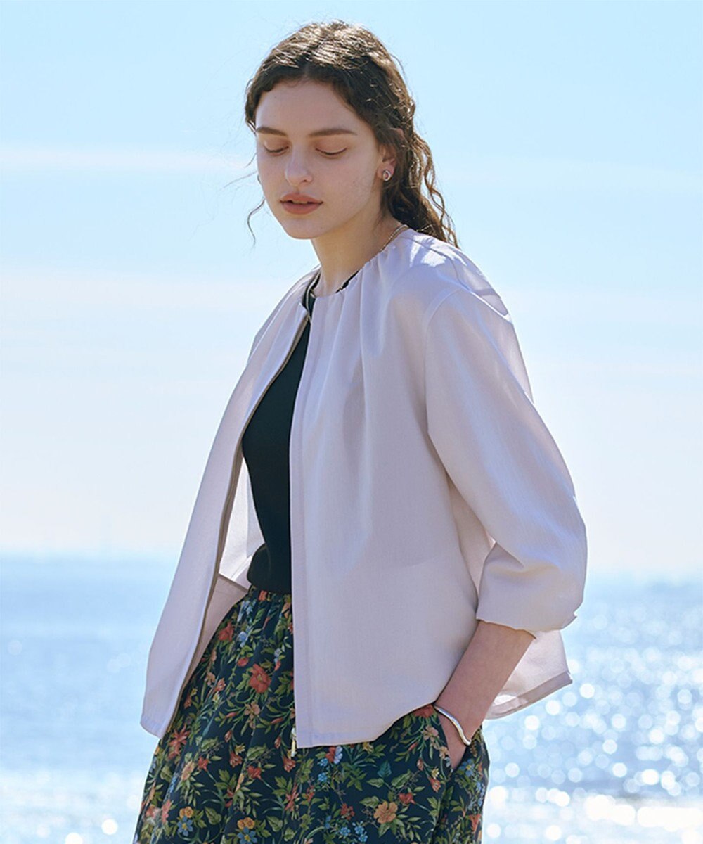 J.PRESS LADIES L 【人気素材・季節の変わり目に】BREEZE COOL トロ ノーカラー ブルゾン 