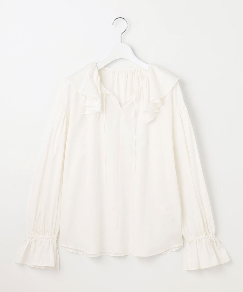 23区 【SLOW/一部店舗限定】テンセルコットンジョーゼット フリル ブラウス 